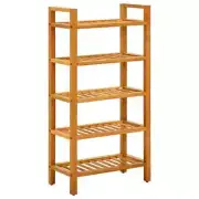 NNEVL Shoe Rack with 5 Shelves 50x27x100 cm Solid Oak Wood