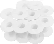 Angoily 10pcs Semi Transparent Plastic Thread Bobbins for Embroidery Crafting Easy Identification Organization of Wire and Cords for Sewing Machines and Beading Projects White