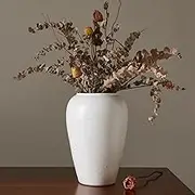 Smiletag Rustic Vase for Home Decor, Ceramic Farmhouse Vases, Large Vases for Living Room Decor,Big Speckled White Vase for Table,Mantle,Shelf,Kitchen Decor