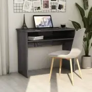 NNEVL Desk High Gloss Grey 90x50x74 cm Chipboard