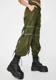 [Dolls Kill] Olive Buckle Clive Cargo Trousers