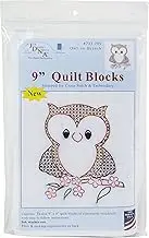 Jack Dempsey OWL ON Branch Quilt Blocks, White