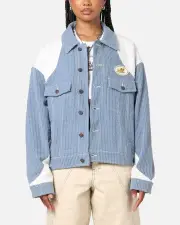 [HONOR THE GIFT] Honor The Gift Color Blocked Trucker Jacket Indigo - Size S S Indigo