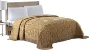 Beatrice Home Fashions Medallion Chenille Bedspread, Queen, Gold