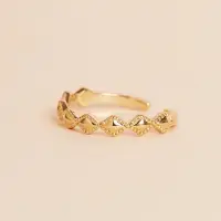在飛比找蝦皮購物優惠-法國Waekura 鍍金飾品 菱格戒指