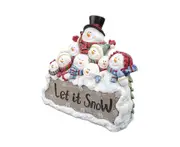 Snowman Statue Ornamental Lighting Wreath Ring Hold Nordic LED Glowing Snowman Decor for Home-5