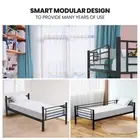 Kingston Slumber 2in1 Single Metal Bunk Bed Frame, with Modular Design, Dark Mat