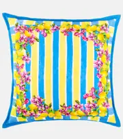 [Dolce & Gabbana Casa] Dolce & Gabbana Casa Taormina striped cotton cushion One Size blue
