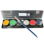 Diamond FX Face Paint Palette - Essential 6 x 10 gram + Two FREE Brushes