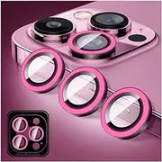 Kucheed Luminous Camera Lens Protector for iPhone 13 Pro/iPhone 13 Pro Max, Bling Noctilucent Tempered Glass Camera Cover Film Stickers, Glow in the Dark Automatic Alignment Anti-Scratch Alloy Rings