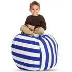 Stuff ’n Sit XL 38’’ Bean Bag Storage for Stuffed Toys, Blue/White Stripe