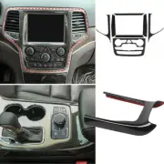 Carbon Fiber Navigation Panel &Gear Shift Cover Trim for Jeep Grand Cherokee 14+ (for: Jeep)