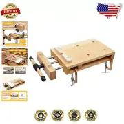 All-in-One Woodworking Bench Vise with 4 Bench Dogs & Clips - Improved Stability