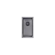 AGUZZO Stainless Steel Kitchen and Laundry Sink - 250mm Half Bowl - Gunmetal Grey - Top/Under Mount