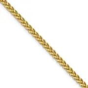 4.3mm, 14k Yellow Gold Hollow Wheat Chain Necklace