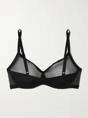 [Commando] Commando - Stretch-mesh Soft-cup Bra - Black - medium medium Black