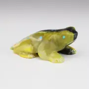 NATIVE AMERICAN ZUNI BUMBLE BEE JASPER FROG FETISH BY NELSON YATSATTIE