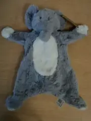 K. Luxe Baby 16" Gray Elephant Crinkle Rattle Plush Security Blanket Toy NWT!
