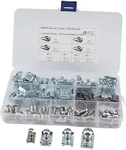 NOLITOY 100pcs Pinch Nut Clips Motorcycle Body Panel Fasteners Silver