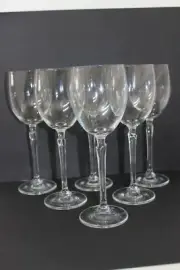 Vintage Bohemia Crystal Brigitta Wine Glasses x 6