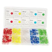 450pcs (5 Colors x 90pcs) 5mm LED Light Emitting Diode Round Assorted Color