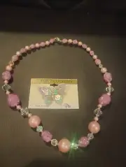✨Vintage ✨ Costume Aurora Borealis Necklace w/ Butterfly Pin✨
