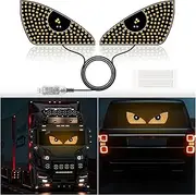 Devil Eyes Light for Cars,Dynamic Devil Eyes Led Car Lights,Devil Eyes Light for Car Windshield,USB Plug & Play Car Eyes LED Light with 12 Modes,Eye Signal Light for Car (Yellow)