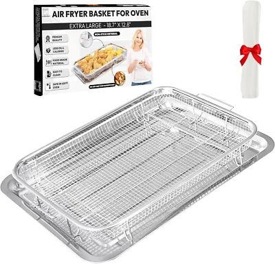 Canasta de aire para horno extra grande, 18.7" x 12.8", con 30 papeles