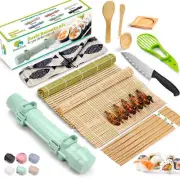 Sushi Making Kit, 22 in 1 Roller Maker Kit with Medium, Green