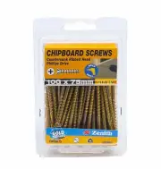 Zenith CHIPBOARD SCREW 10Gx75mm PHILLIPS Drive GOLD Passivated- 50pcs CBC6675