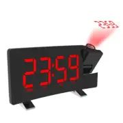 LED Curved-Screen Digital Alarm Ceiling/Wall Projector Dual Clock FM Radio DC 5V