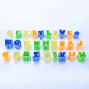 創意26字母彩色塑料餅干摸具套裝烘焙模具餅干模模具diy廚房時尚