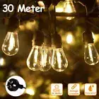 30M 30LED Festoon String Lights Outdoor Waterproof Wedding Cafe Party Bulbs