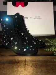 Stuart Weitzman Sondra Boot w/Swarovski Mickey Crystals READ FULL DESCRIPTION
