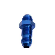 Aeroflow Brand Straight Bulkhead An -6 AN Blue Finish Hose Fitting