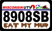 CUSTOM Wisconsin UTV Printed Plate Aluminum plate EAT MY MUD