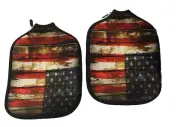Patriotic Flag Print Pickle Ball Racket Covers Lot Of 2