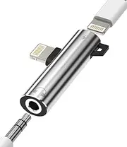 Headphone Adapter Compatible for iPhone Audio 3.5mm to Lightning Apple Dongle Jack AUX Adaptador para Splitter Charger Earphone 2 in 1 Phone and Charge Earbud Cable 13 12 11 Pro Max Mini Xs 7 X 8plus