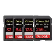 Sandisk Extreme Pro 32GB 64GB 128GB 256GB 512GB SDXC SDHC SD Card 300MBs UHS-II