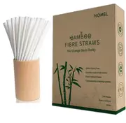 Bamboo Fiber Straws - 200 PCS 7.8'' - 100% Compostable and Biodegradable, Plastic-Free, Eco-Friendly, Sturdy Disposable Straws for Cold & Hot Drinks