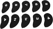 INOOMP Protect Your Golf Clubs 10pcs Iron Club Headcovers Numbered Tags Golf Club Protectors Made of Strong Fabric