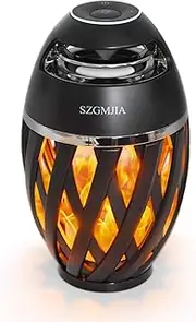 SZGMJIA Led Flame Speakers, Flame Torch Atmosphere Speaker Bluetooth 4.2 Wireless Portable Outdoor HD Audio Waterproof Speaker with LED Flickers Warm Night Lights for iPhone/iPad/Android