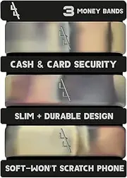 [44] Rubber Money Bands for Cash (3), Wallet Money Clip Alternative (Camo)