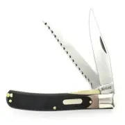 Schrade Old Timer Buzz Saw Trapper Folding Knife + Pouch | 3897OT