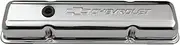 Proform 141-102 SBC Chrome Bowtie Valve Cover - Short with Baffle