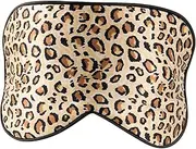 IWOWHERO 1PC Silk Leopard Design Eye Mask Adjustable Sleep Mask for Travel Soft and Comfortable Silk Eyeshade for Dark Circles Relief for Home Hotel Anywhere with Light Disruption