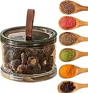 Seasoning Jars - Seasoning Containers | Empty Seasonings Jars With Lids | Clear Seasonings Storage Box | Airtight Stackable Bottle Organization Space-Saving Design For Home Cabinet