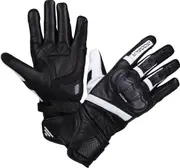 Modeka Miako Motorcycle Gloves, black-white, Size M L for Men Black White