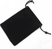 AEAOA Gift Bags, Pack of 25 Pieces 4" X 3" Velvet Drawstring Jewelry Pouches, for Candy, Pins, Jewelry, Treats, Birthday Party Favors (Black)