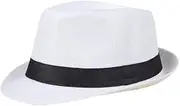 [Fublazeze] Men Wide Brim Hat Polyester Vintage Couple Cap Jazz Hat Men